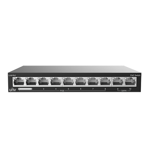 Switch 8 porturi PoE, 2 porturi uplink RJ45 - UNV NSW2020-10T-POE-IN - UNIVIEW